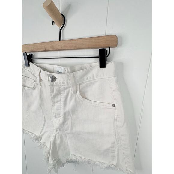 Current/Elliott The Boyfriend Denim Shorts Size 28 White High Rise Raw Hem - Picture 5 of 11